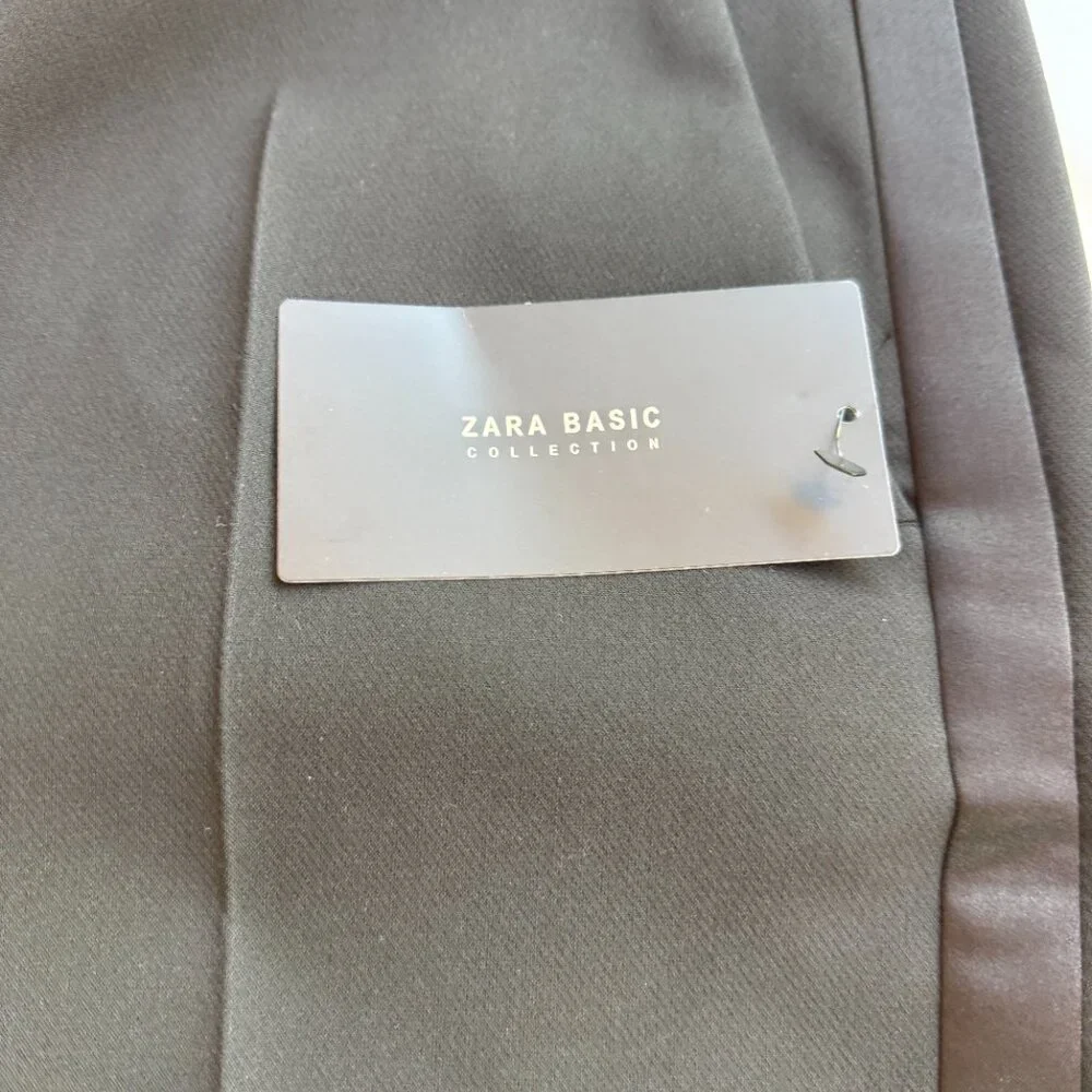 Zara Black Tuxedo Pants L-NWT - Picture 2 of 7